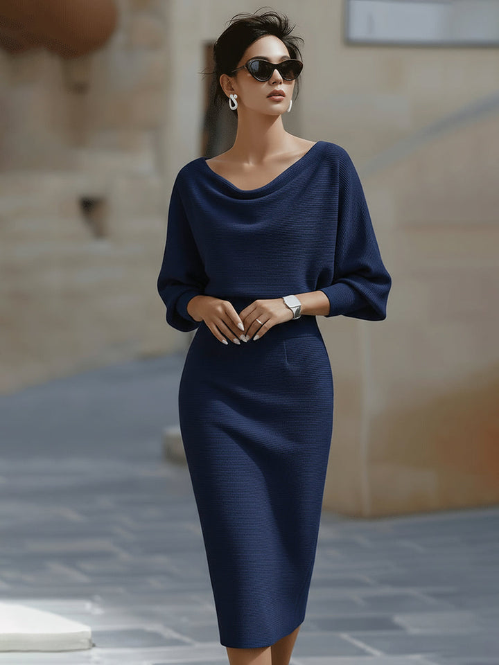 Lorèn Draped Batwing Midi Dress