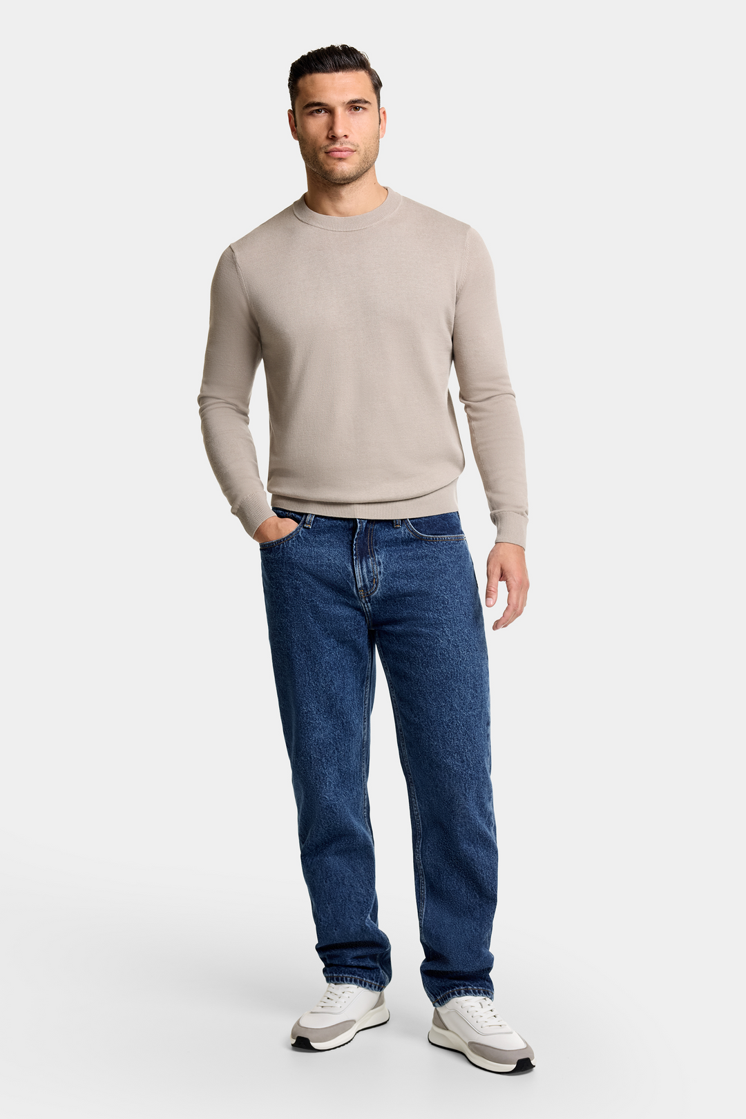 THE SANTONI CREWNECK SWEATER | Navy / Deep Stone