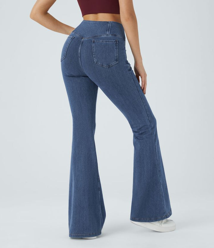 Halara Flex™ High Waisted Crossover Pocket Washed Casual Jeans