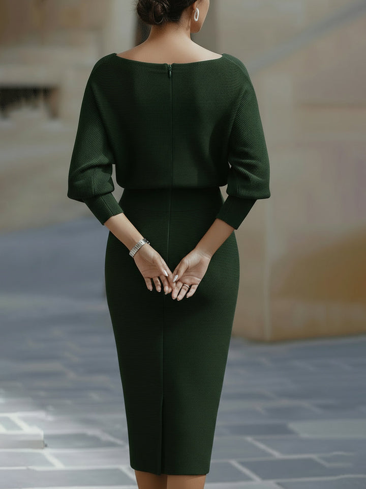 Lorèn Draped Batwing Midi Dress