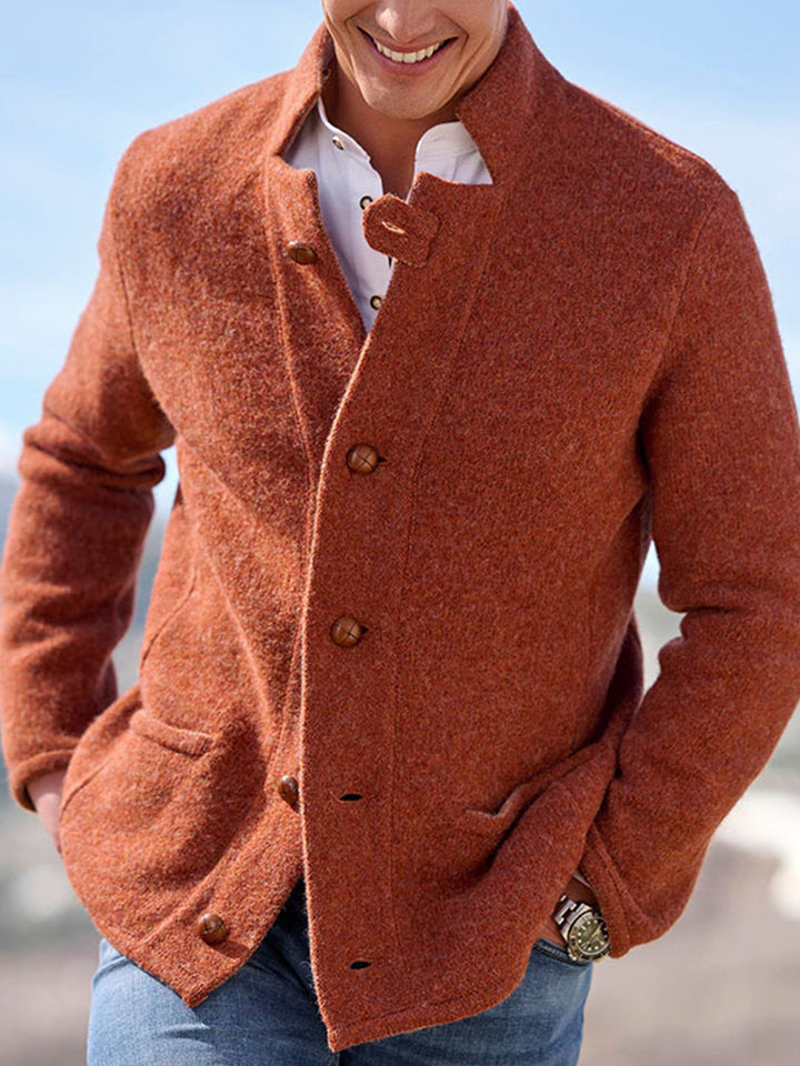 Classic Stand Collar Woolen Jacket