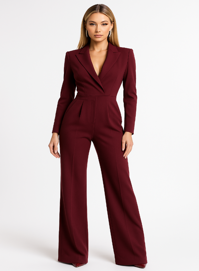 Women's jumpsuit | Elegant V-neck and loose fit for a modern look