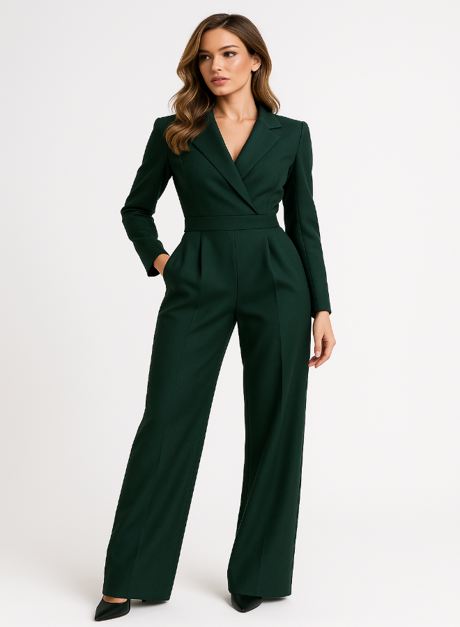 Women's jumpsuit | Elegant V-neck and loose fit for a modern look