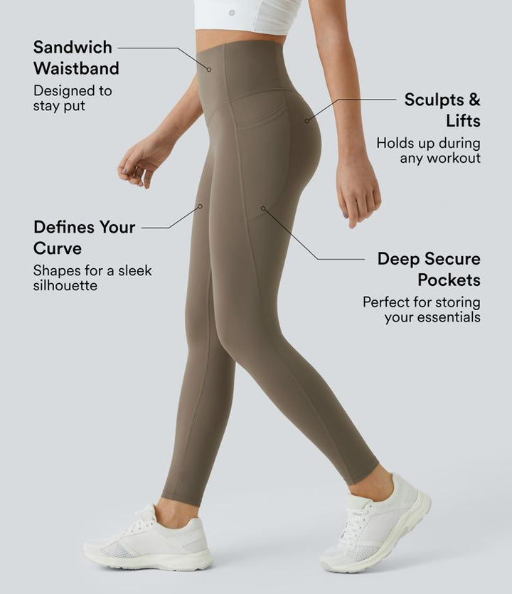 Halara UltraSculpt™ SoCinched High Waisted Tummy Control Side Pocket Shaping Training Leggings