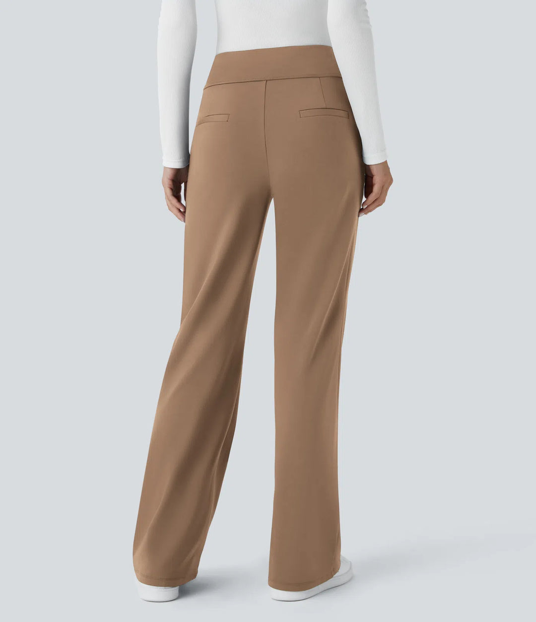 Lorèn™ Mid Rise Side Zipper Pocket Work Flare Pants