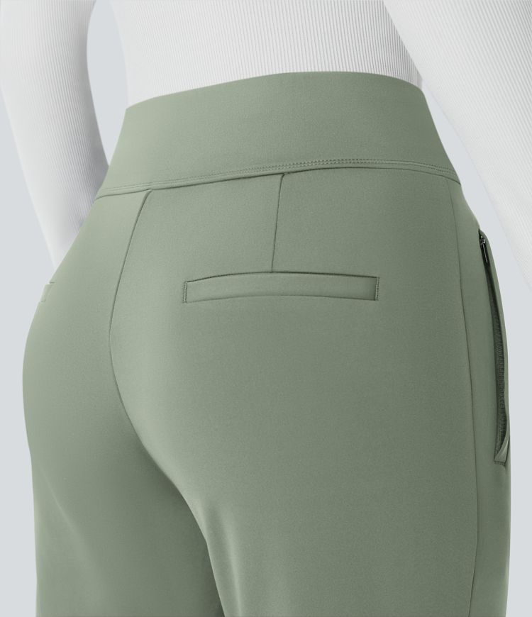Halara Flex™ High Waisted Side Zipper Pocket Work Flare Pants