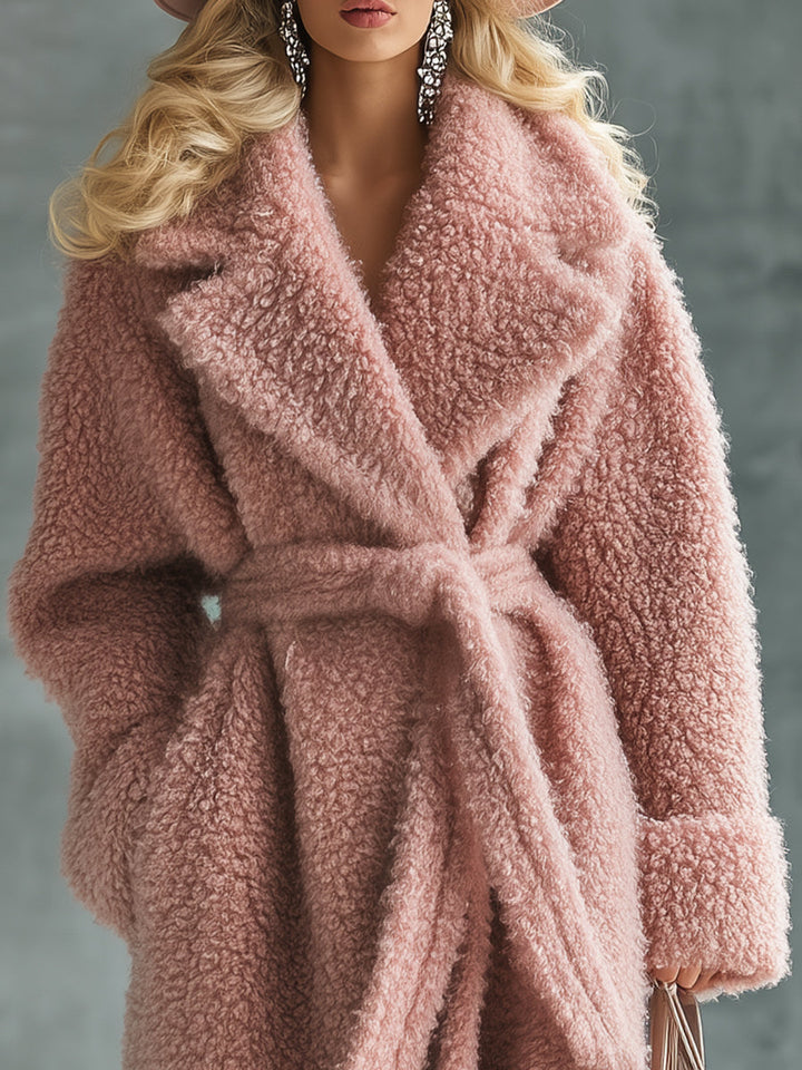 Lazy And Fashionable Pink Teddy Fleece Coat