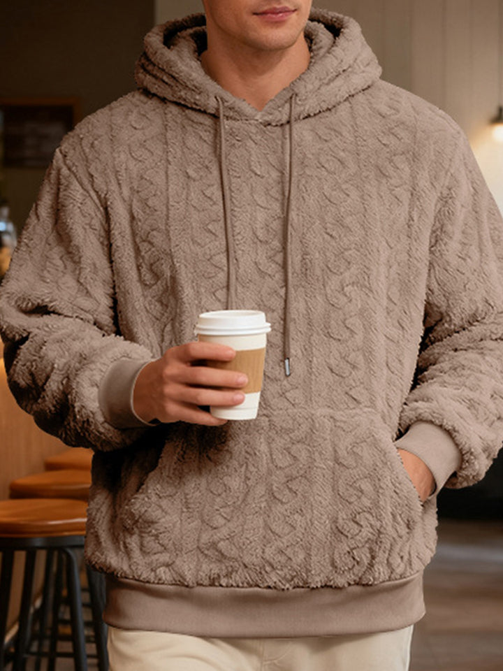 Casual Arctic Fleece Jacquard Hooded Sweatshirt
