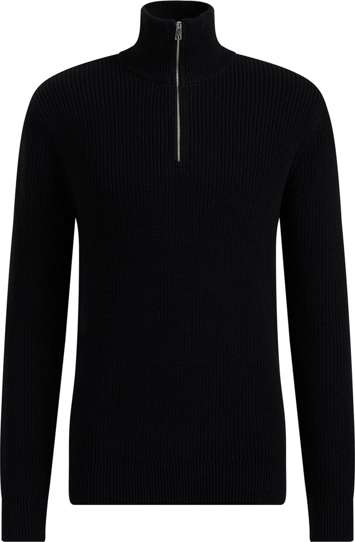 WE Fashion Heren ribgebreide trui met rits