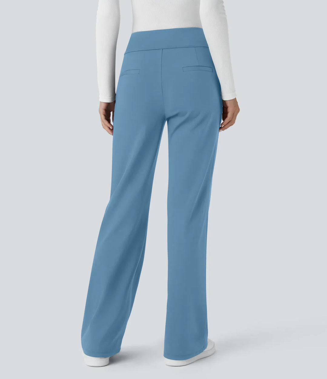 Lorèn™ Mid Rise Side Zipper Pocket Work Flare Pants