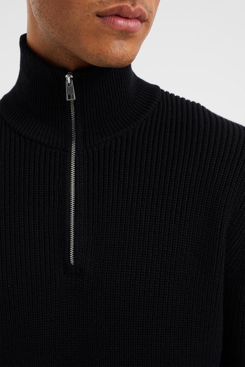 WE Fashion Heren ribgebreide trui met rits