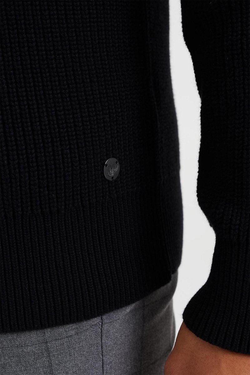 WE Fashion Heren ribgebreide trui met rits
