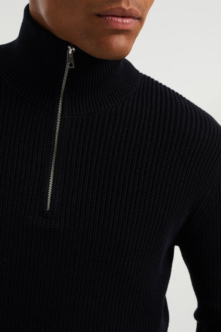 WE Fashion Heren ribgebreide trui met rits