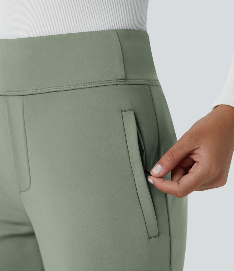 Halara Flex™ High Waisted Side Zipper Pocket Work Flare Pants