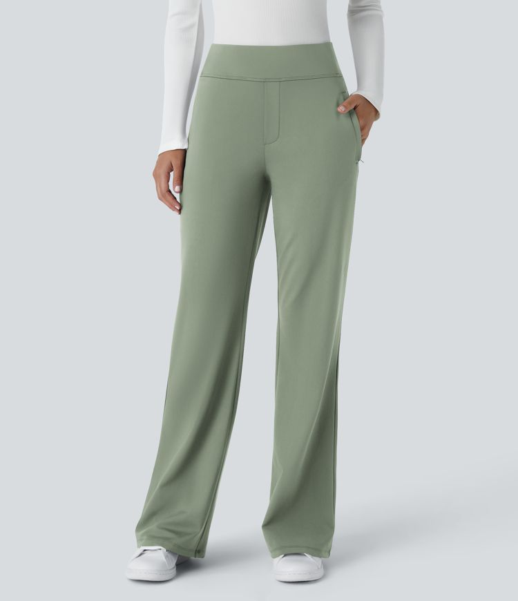 Halara Flex™ High Waisted Side Zipper Pocket Work Flare Pants