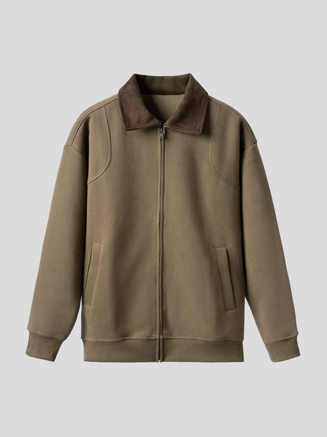 Cozyspacer Contrast Collar Zip Jacket