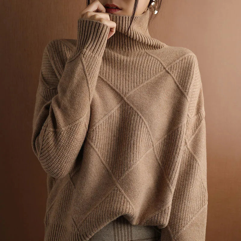 Lorèn™ - Textured Geometric Knit Sweater