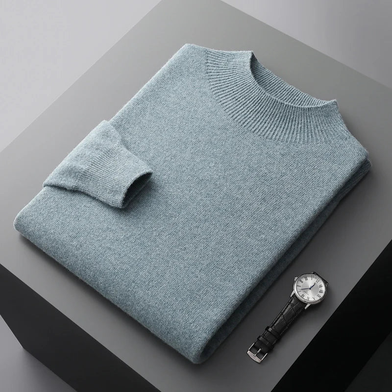 Pure Cashmere Mock-Neck Sweater