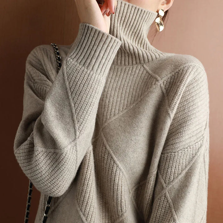Lorèn™ - Textured Geometric Knit Sweater