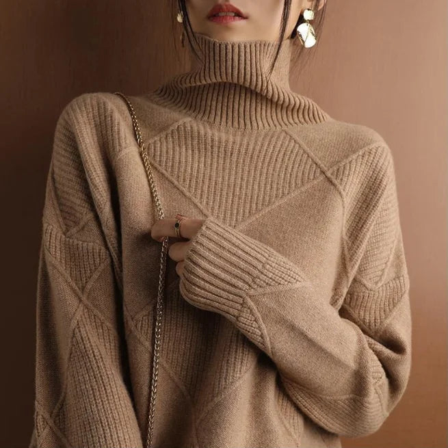 Lorèn™ - Textured Geometric Knit Sweater