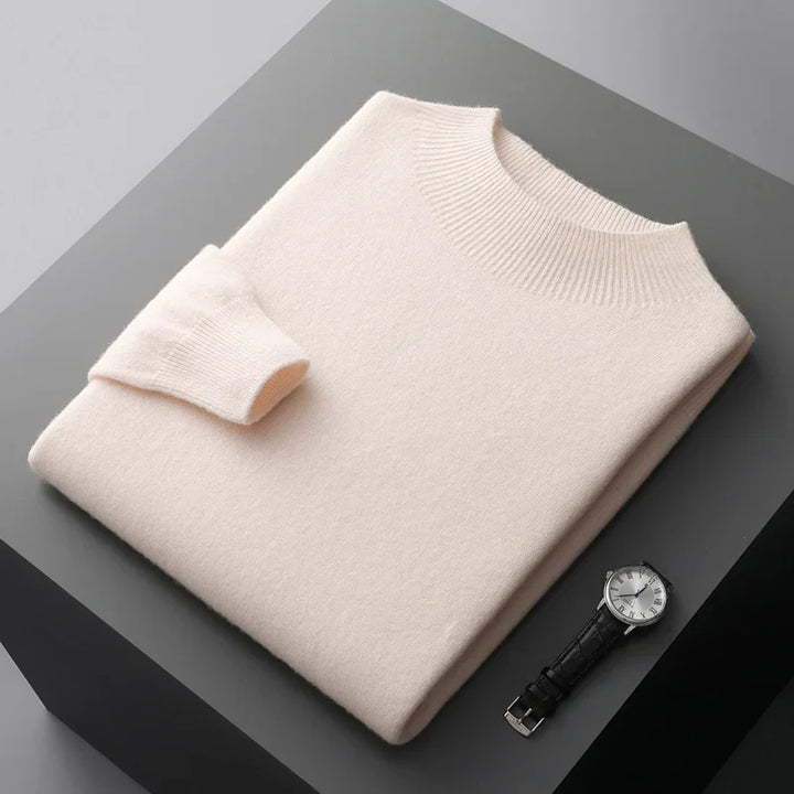Pure Cashmere Mock-Neck Sweater