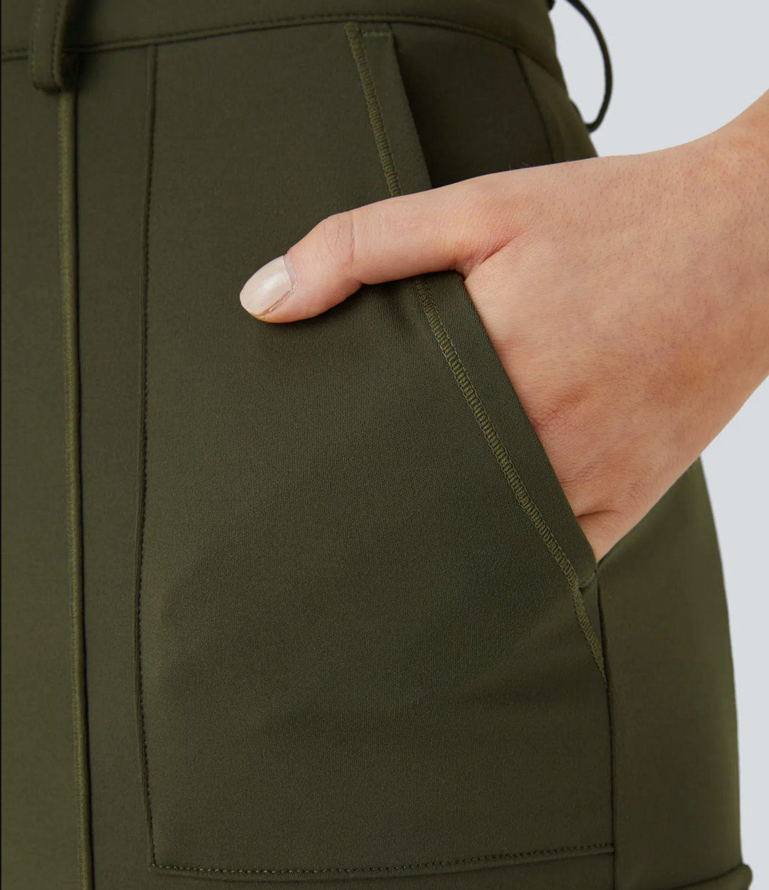 High Waisted Zipper Pockets Solid Skinny Cargo Pants