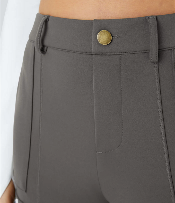 High Waisted Zipper Pockets Solid Skinny Cargo Pants