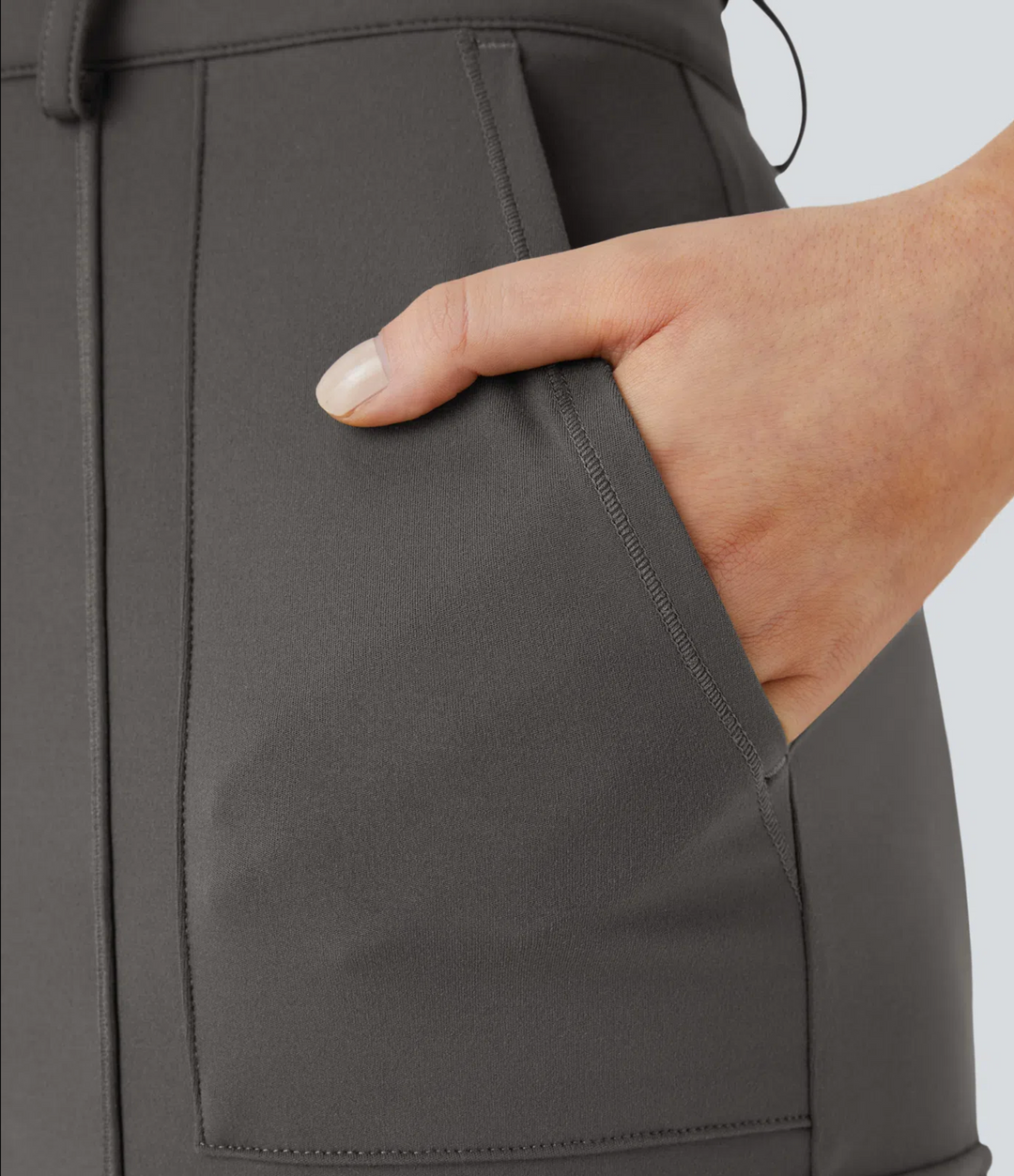 High Waisted Zipper Pockets Solid Skinny Cargo Pants