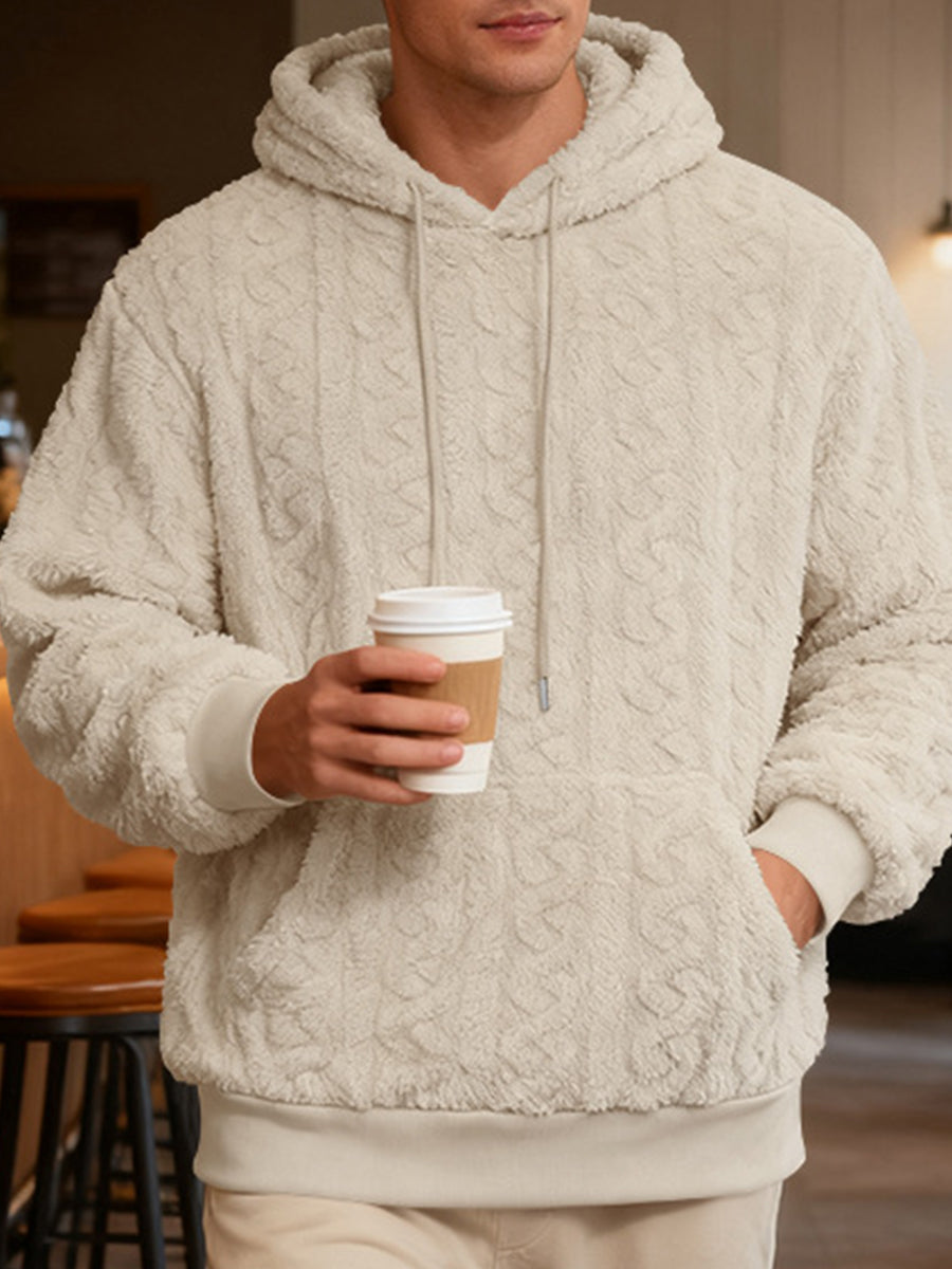 Casual Arctic Fleece Jacquard Hooded Sweatshirt