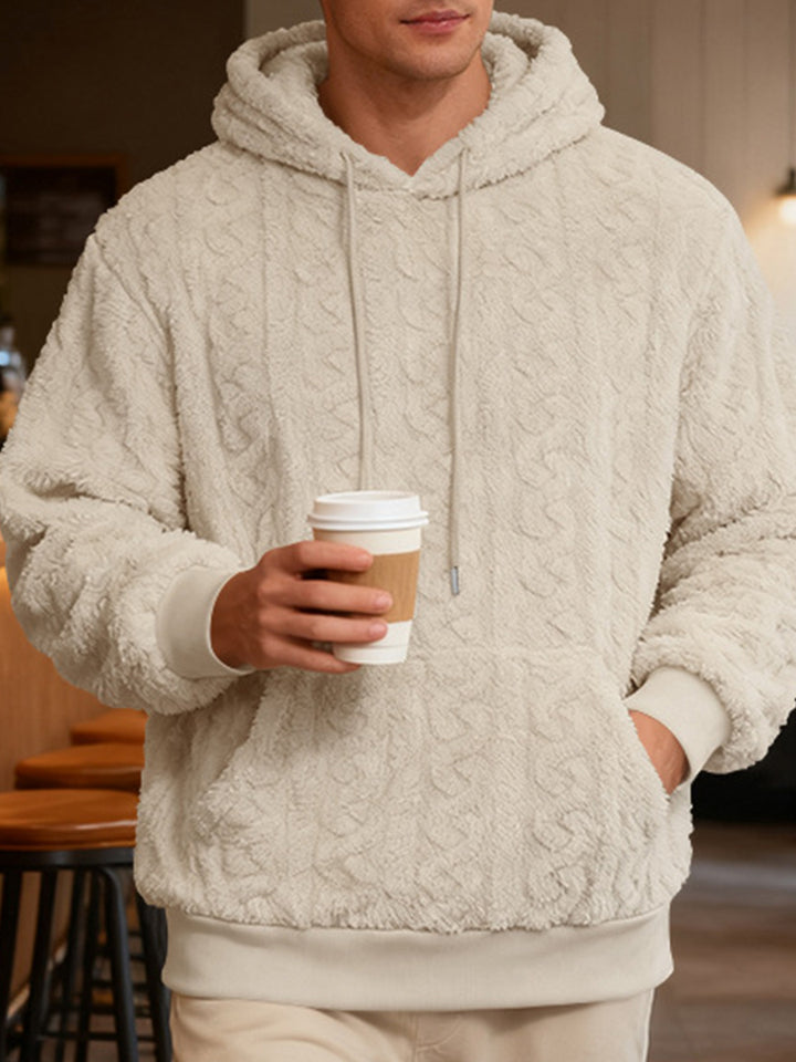 Casual Arctic Fleece Jacquard Hooded Sweatshirt
