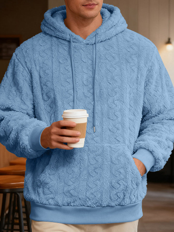 Casual Arctic Fleece Jacquard Hooded Sweatshirt