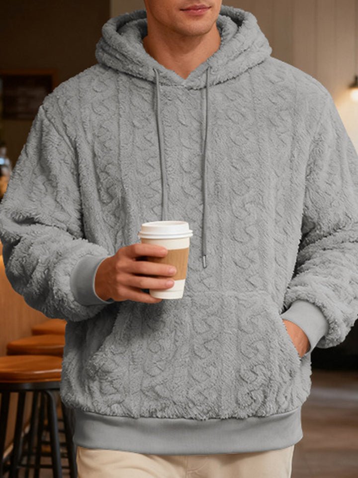 Casual Arctic Fleece Jacquard Hooded Sweatshirt