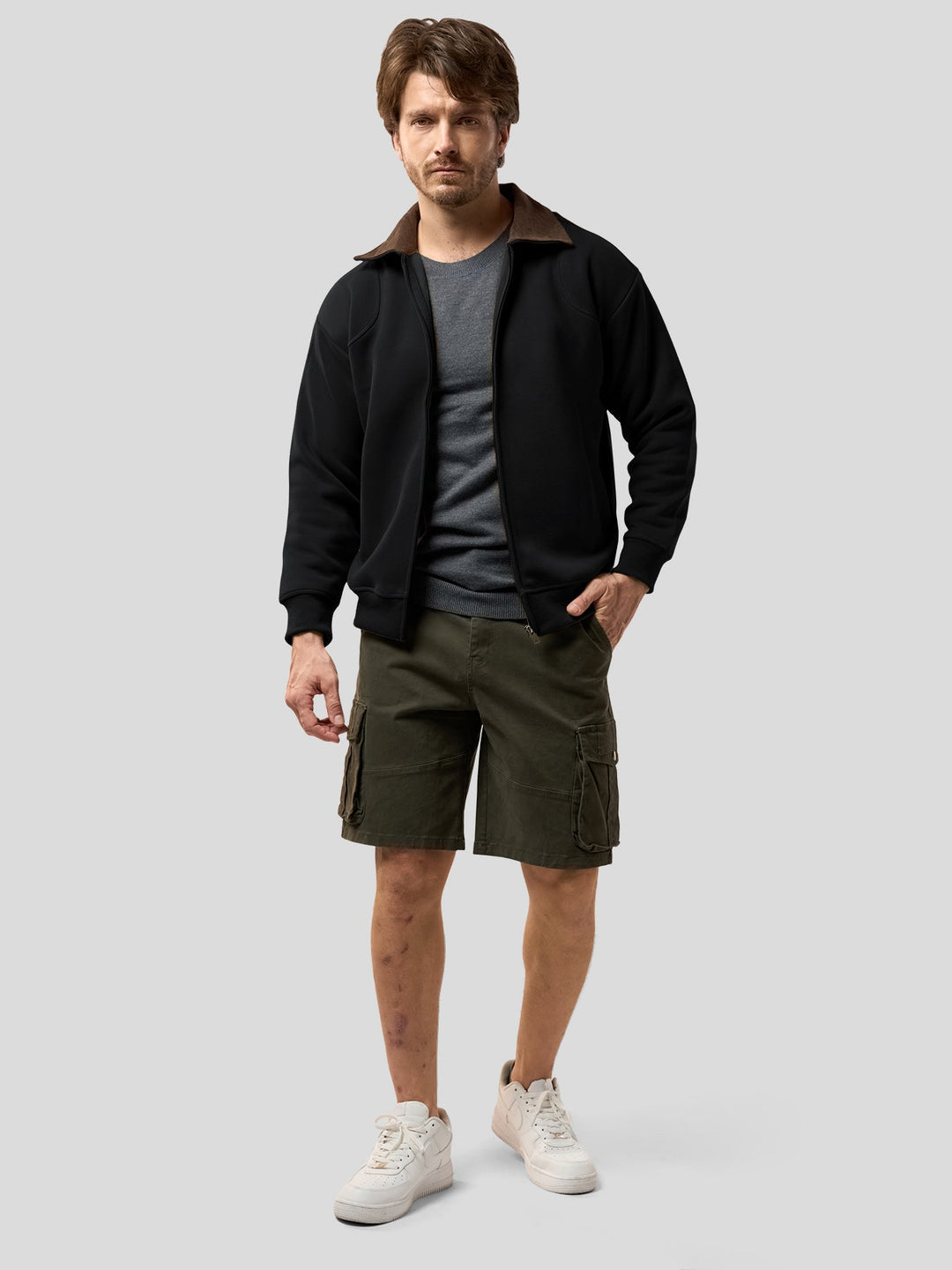 Cozyspacer Contrast Collar Zip Jacket